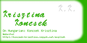 krisztina koncsek business card